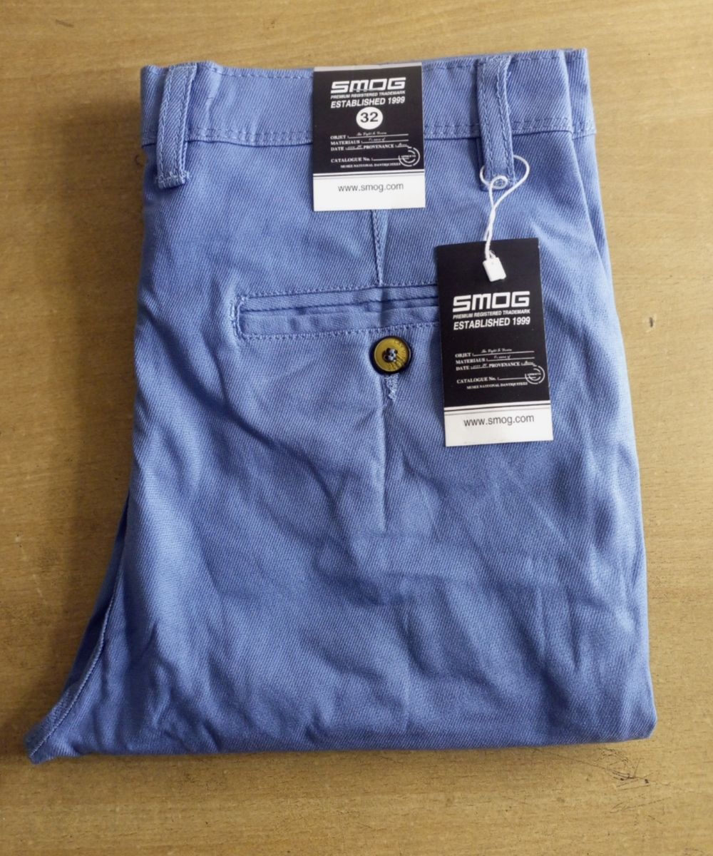 Men's Formal Sky-Blue Stretchable Gabardine Pant