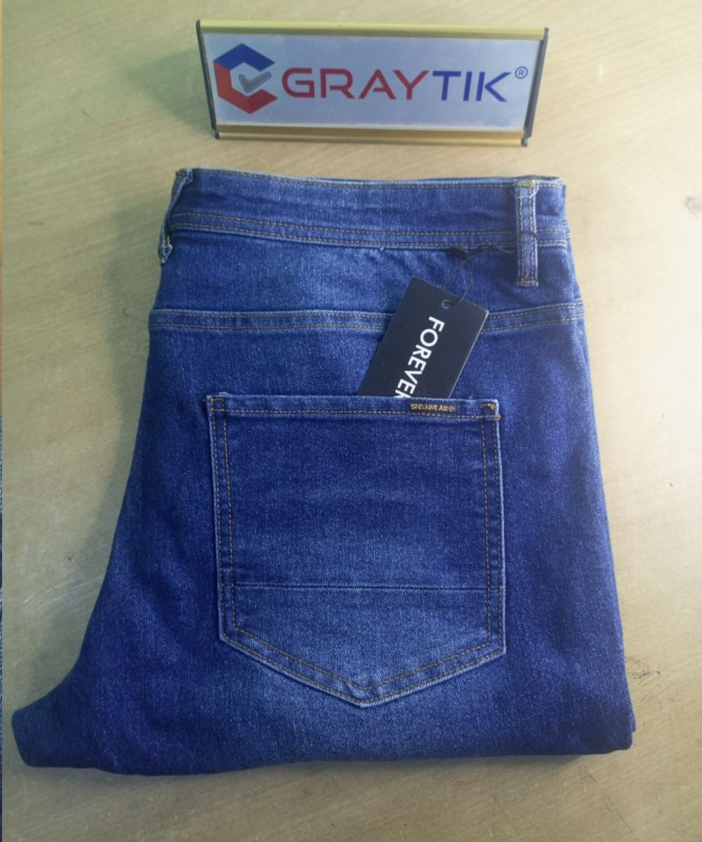 Men's 100% Export Stretchable Dark Blue Denim Pant