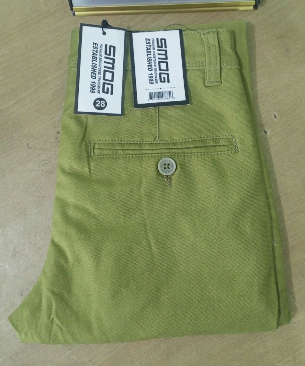 Men's Solid Slim Fit Stretchable Gabardine Pant