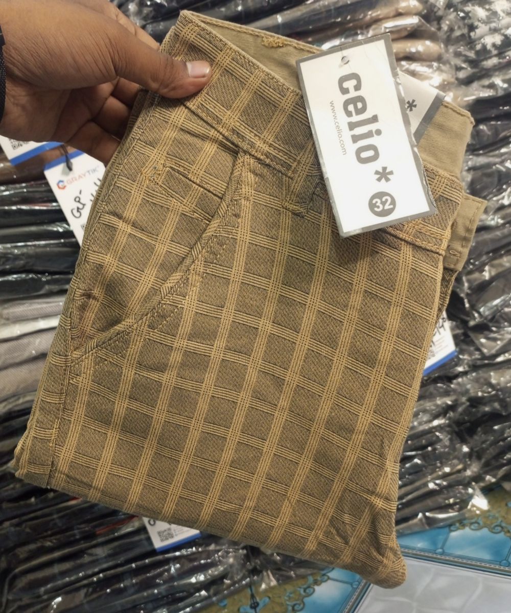 Men's Exclusive Soft Stretchable Check Gabardine Pant