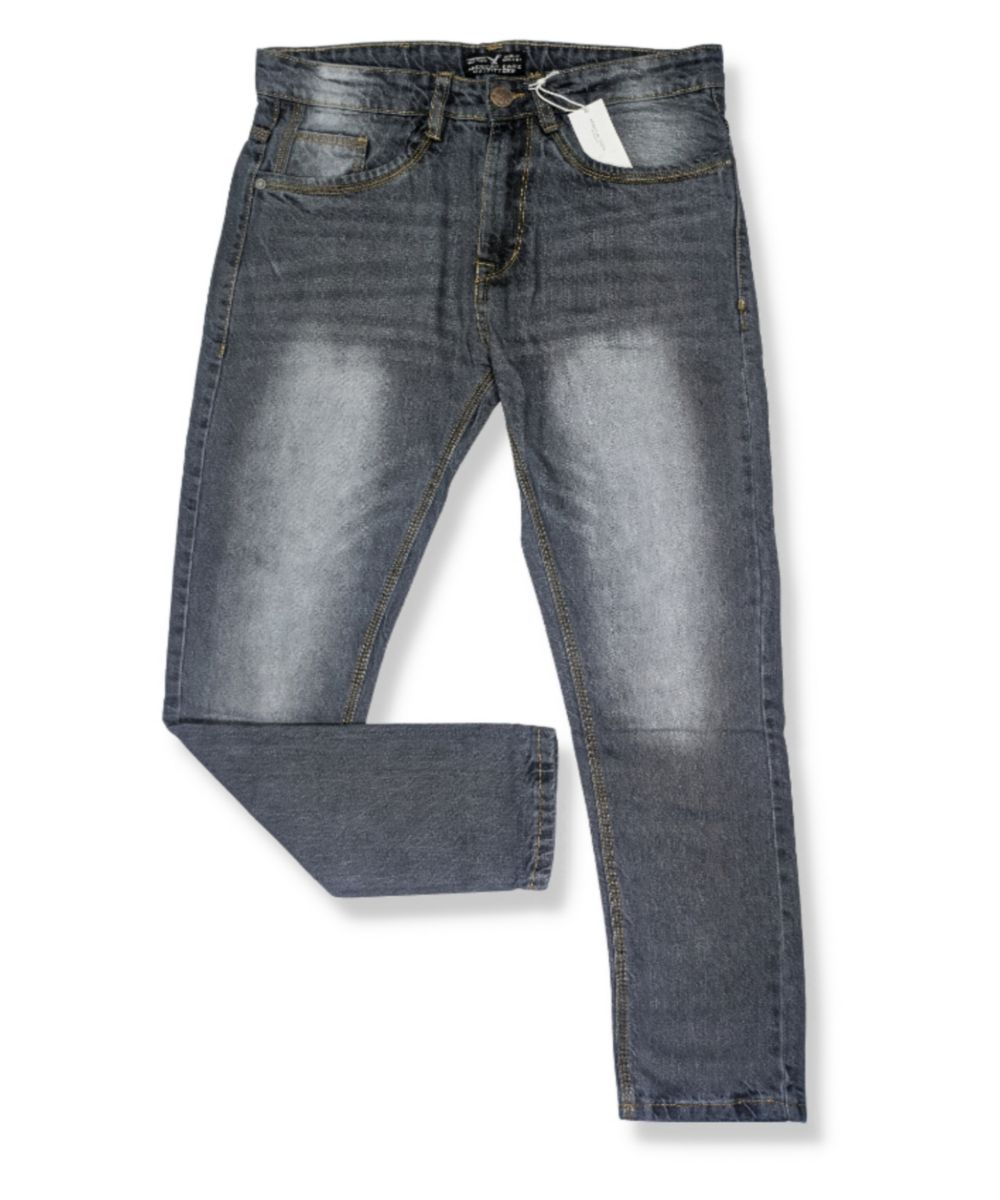 Men's Gray Non Stretchable Export Denim Pant