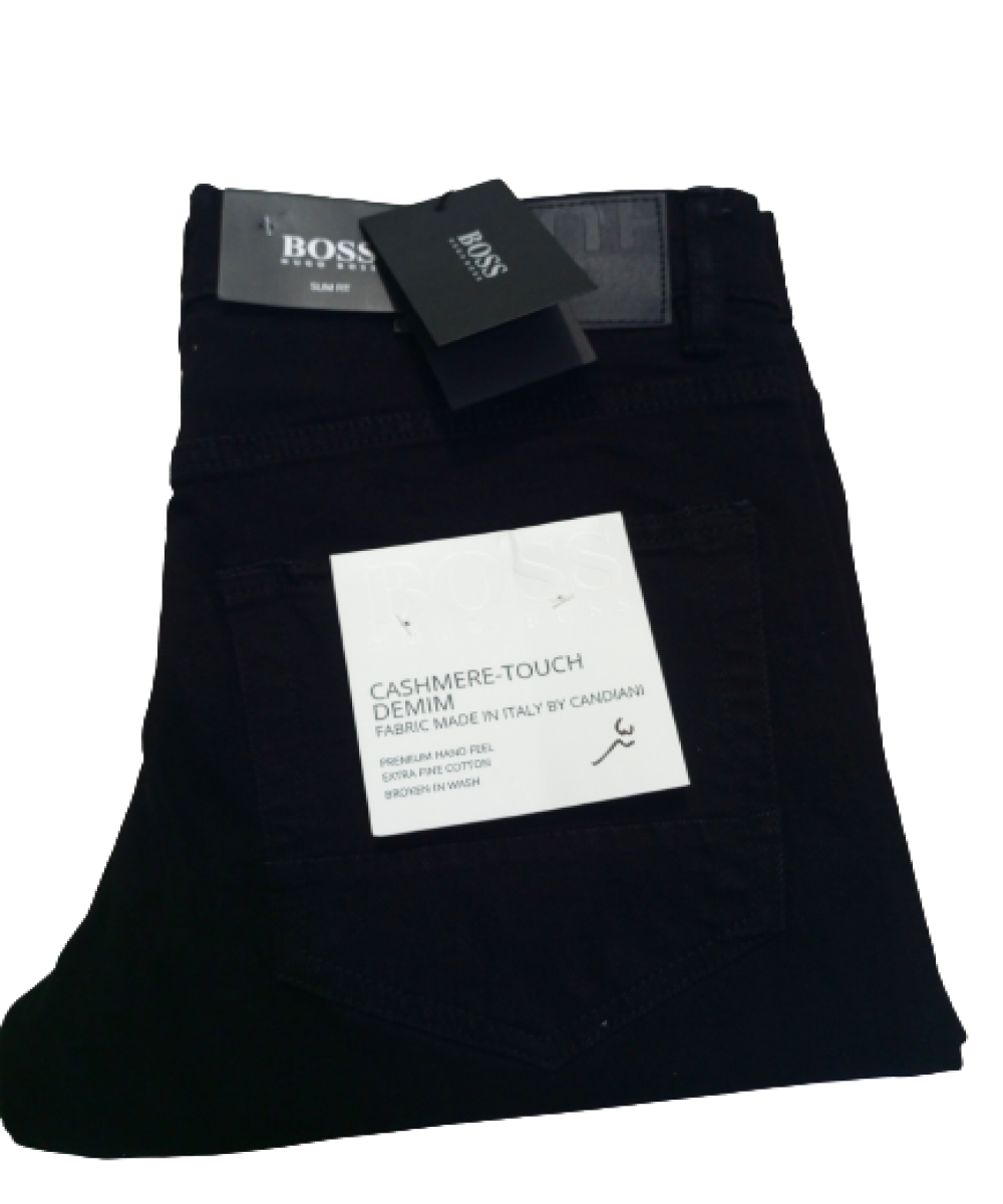 Men's Export {Hugo Boss} Stretchable Pure Black Denim Pant
