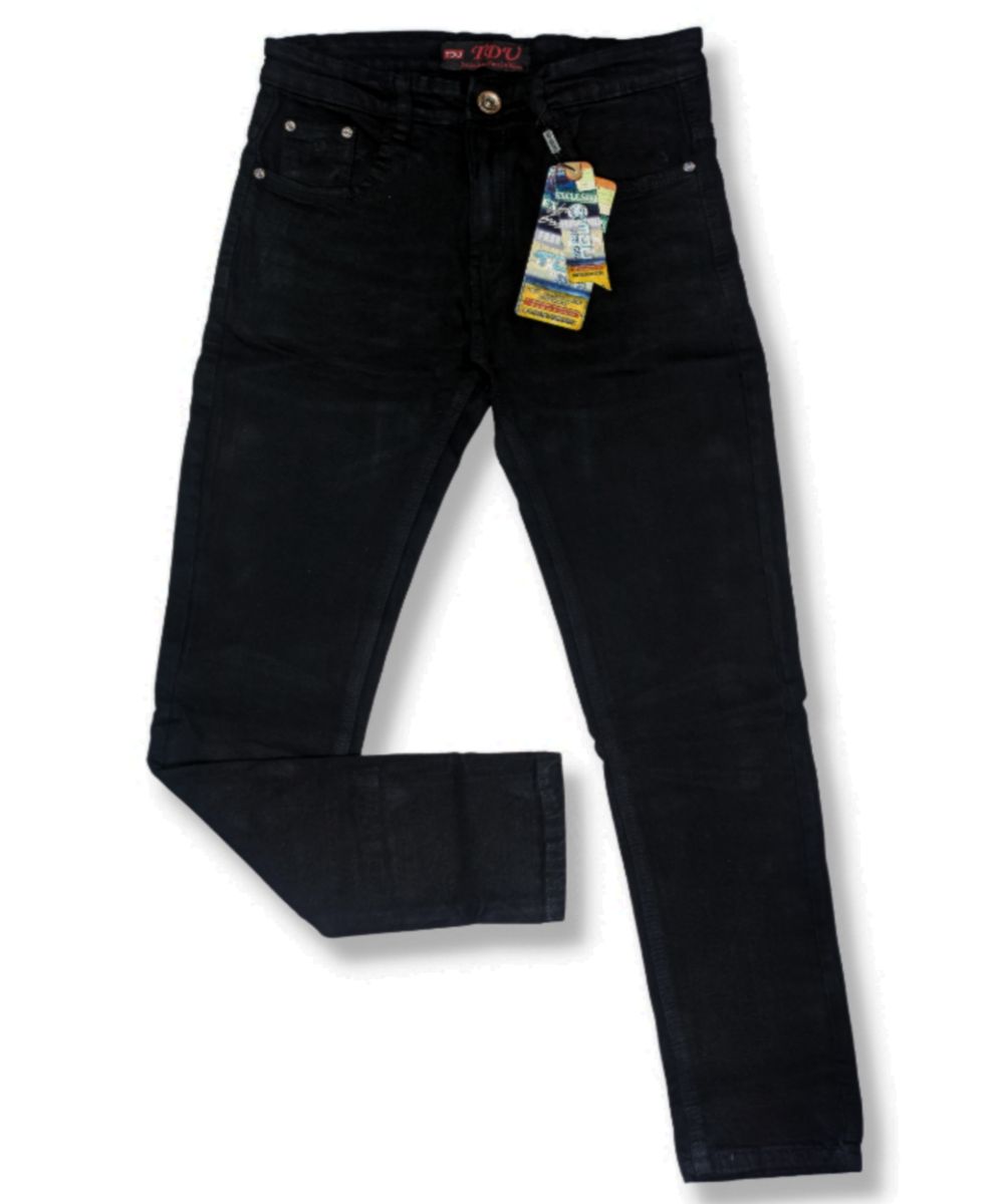 Men's Pure Black High Stretchable Denim Pant
