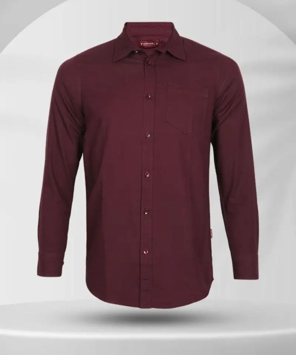 Oxford Cotton Purple Color Full Sleeve Shirt For Men's(Pocket)
