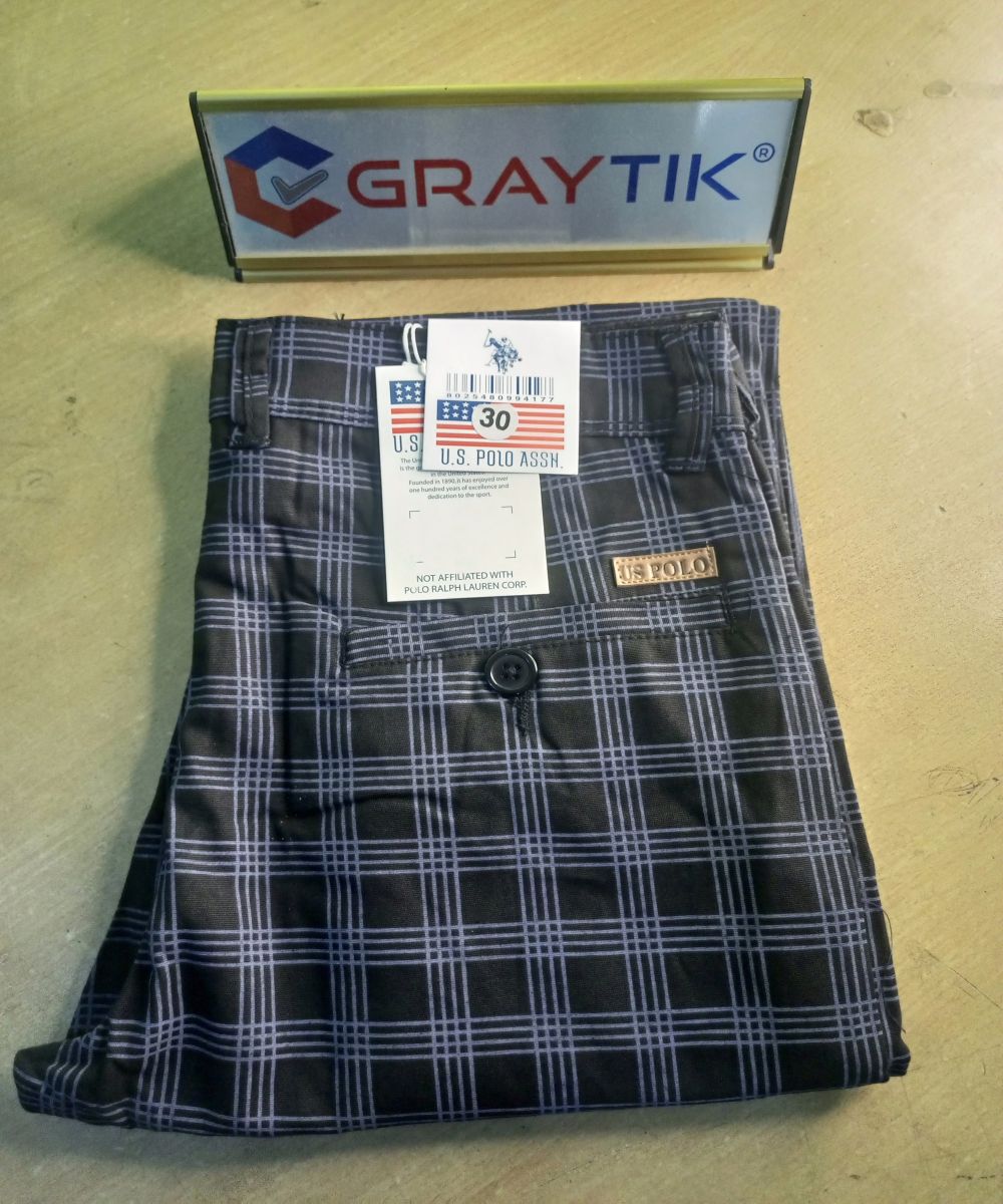Men's Black Check Slimfeet Non-Stretchable Gabardine Pant